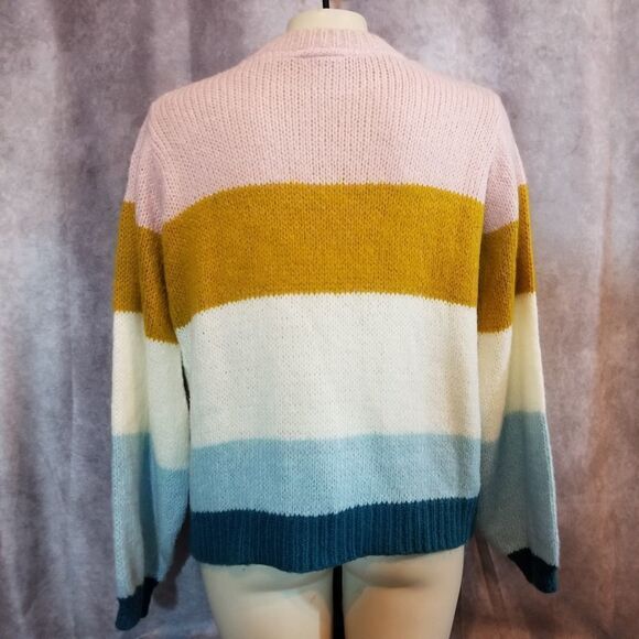 Topshop Colorblock Knit Pullover Sweater Size US8 - Picture 3 of 5